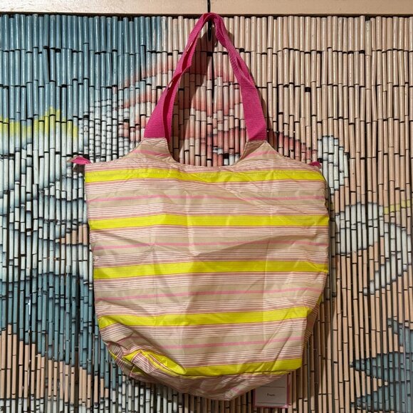 Isaac Mizrahi Live! Insulated Market Shopper Tote Bag, Stripe Multi-Color - Picture 1 of 16